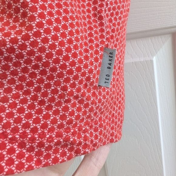 Ted Baker Polo Geometric Print Red 6 (US XXL) - Picture 5 of 10